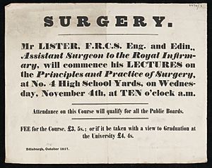 Advert for a Joseph Lister Lecture on the Principles Wellcome L0034539