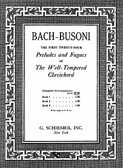 Bach-Busoni- Well-Tempered Clavichord (1894) cover