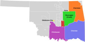 Boundaries of the Five Tribes in 1866
