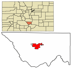 Location of Silver Cliff in Custer County, Colorado.