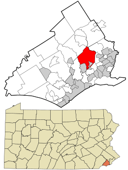 Location in Delaware County andthe state of Pennsylvania.
