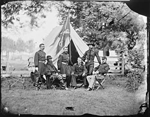 General Philip Sheridan, General Wesley Merritt and Others, Including General Henry E. Davies? (3996057772)
