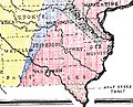 Mississippi River, Lee County, Iowa and the "Half Breed Tract" historic map detail, from- Iowa 1905 Census Map Indian Terr Accessions (cropped)
