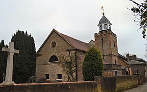 St Peter's Church, Petersham, entrance and War Memorial