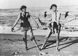 StateLibQld 2 180587 Essie McKay and Althea Cook on the beach in Bucasia, 1931