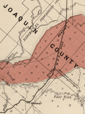 Tulare Township West Side Irrigation (1877 Map)