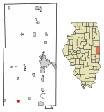 Location of Sidell in Vermilion County, Illinois.
