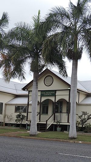 Closeup, former Broadsound Shire Council Chambers, now offices of the Isaac Regional Council, St Lawrence, 2016