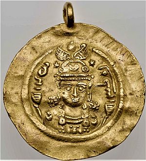 Gold coin of Boran, daughter of Khusrau II.jpg