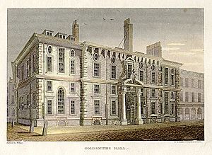 Goldsmiths Hall. Engraved by W Angus c.1814.