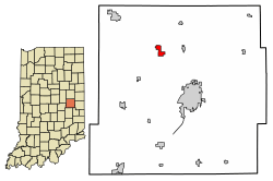 Location of Sulphur Springs in Henry County, Indiana.