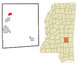 Location of Montrose, Mississippi
