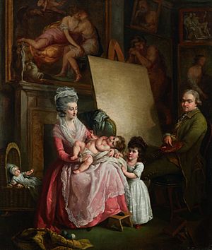 John Francis Rigaud - Portrait of the artist with his wife and children, in his studio