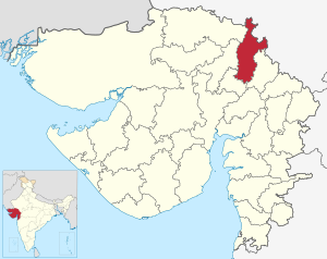 Location of district in Gujarat