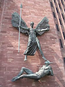 St Michael and the Devil, Coventry Cathedral - geograph.org.uk - 1268950