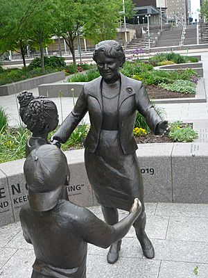 Statue of Marian Spencer in the Women's Garden at Smale Riverfront Park in downtown Cincinnati, Ohio