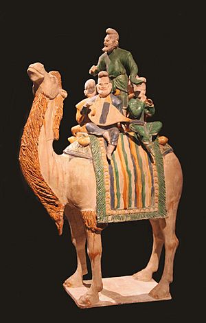 Tang Sancai Porcelain with Musicians on a Camel (no background)