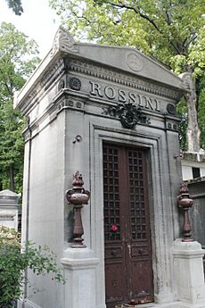 The grave of Rossini, Pere Lachaise Cemetery, Paris