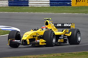 Timo Glock - Jordan EJ14 during practice for the 2004 British Grand Prix (50831457606)