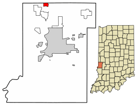Location of Shepardsville in Vigo County, Indiana.