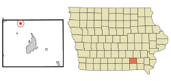 Location of Kirkville, Iowa