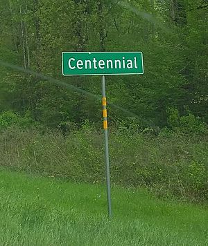 Centennial, Texas road sign