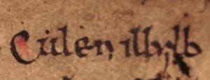 Cuilén mac Illuilb (Oxford Bodleian Library MS Rawlinson B 489, folio 33r)