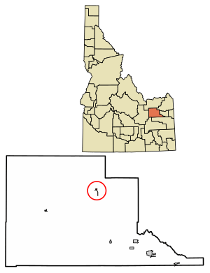 Location of Hamer in Jefferson County, Idaho.