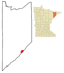 Location of the city of Silver Baywithin Lake County, Minnesota