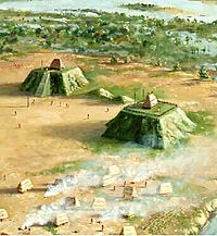 Mississippian Village with two mound plazas