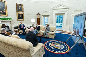 President Joe Biden meets with a bipartisan group of Senators
