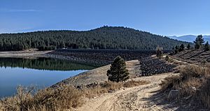 Prosser Creek Dam from reservoir south shore