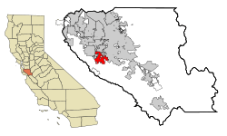 Location in Santa Clara County and the U.S. state of California