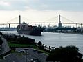 Savannah river cargo ship