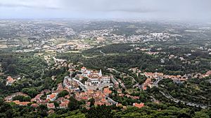 Sintra National Palace from Castle of the Moors