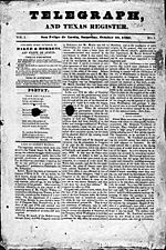 Telegraph and Texas Register October 10 1835