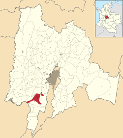 Location of the town and municipality of Fusagasugá in Cundinamarca Department.