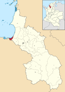 Location of the municipality and town of Coveñas in the Sucre Department of Colombia.