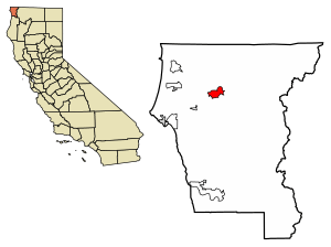 Location of Gasquet in Del Norte County, California