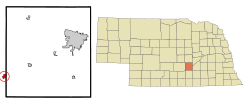 Location of Shelton, Nebraska