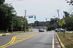 Intersection of Newman Springs Road (CR 520) and Phalanx Road (CR 54) in Lincroft
