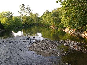 Roanoke River flowing through Wasena