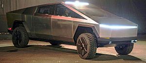 Tesla Cybertruck outside unveil modified by Smnt