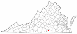 Location of Chase City, Virginia