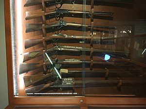 A sample of the guns on display at the Western Trails Museum, Knott's Berry Farm, Buena Park, CA - Sep. 1, 2021