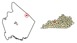 Location of Irvington in Breckinridge County, Kentucky.