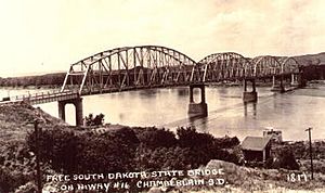 Chamberlain SD Bridge pre 1953 postcard