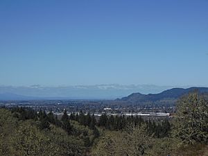 Springfield as seen from Mount Pisgah, looking north, with some of Eugene in the west