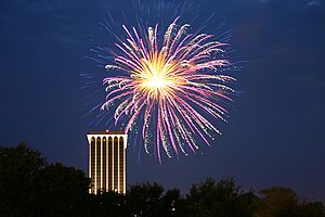 Fireworks in Downtown on July 4, 2009.