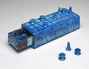 Gaming Board Inscribed for Amenhotep III with Separate Sliding Drawer, ca. 1390-1353 B.C.E.,49.56a-b